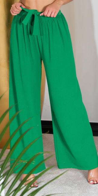 Sexy musthave hoge taille stoffen broek groen